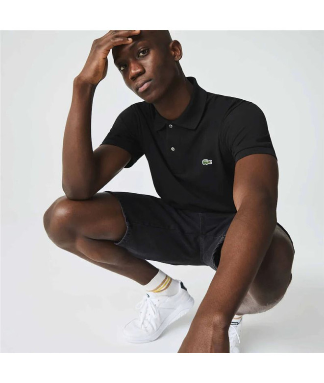 Polo Lacoste Noir côtelé Homme
