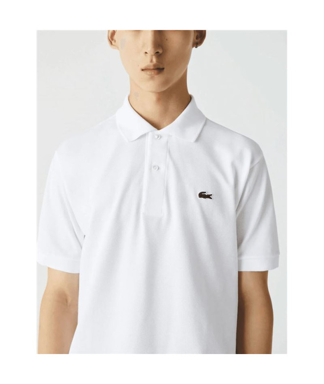 Polo Lacoste Canalé Blanco Hombre