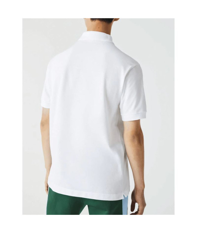 Polo Lacoste Blanc côtelé Homme