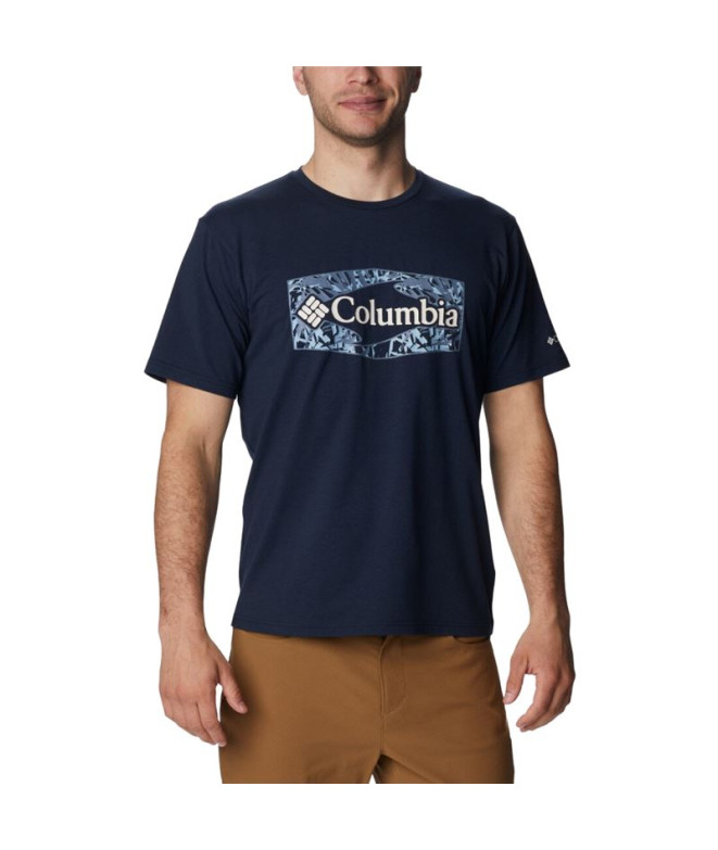 Camiseta de Montanha Columbia Sun Trek™ Graphic Blue Homem