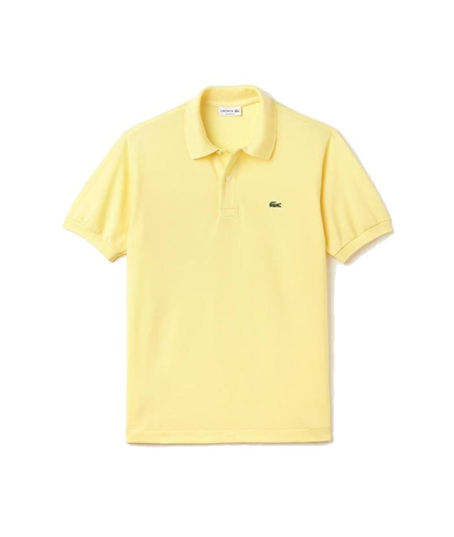 Polo Lacoste Amarelo com nervuras Homem