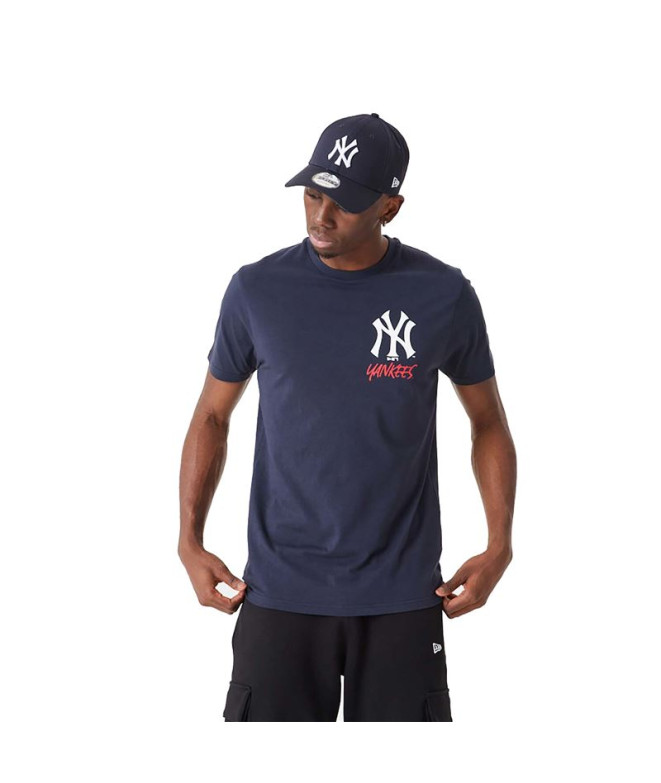 T-shirt New Era Graphic New York Yankees Azul para homem
