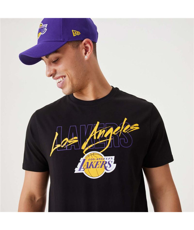 T-Shirt New Era Script LA Lakers Noir Hommes