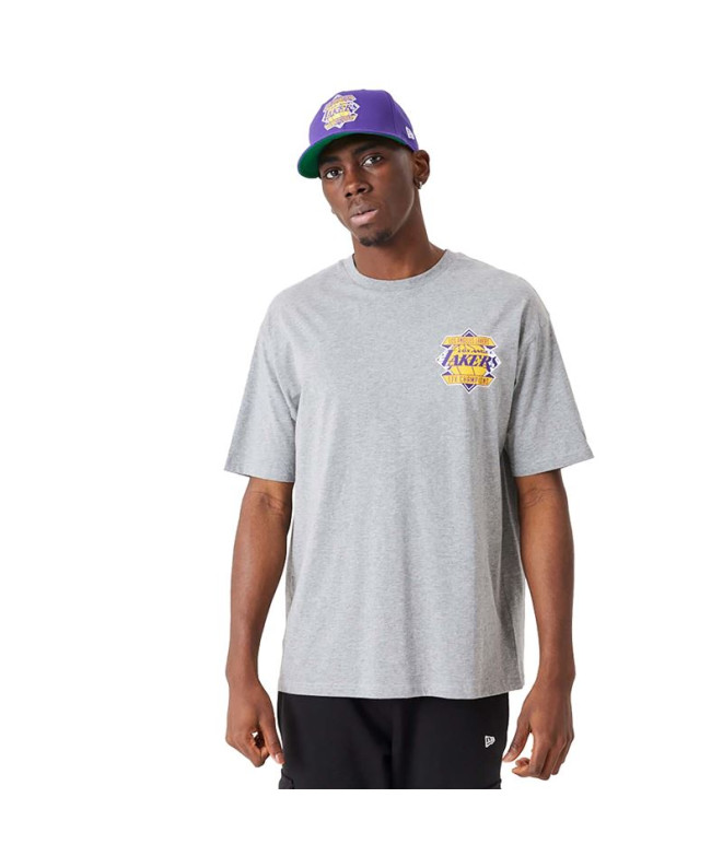 Camiseta New Era Championship LA Lakers Gris Hombre