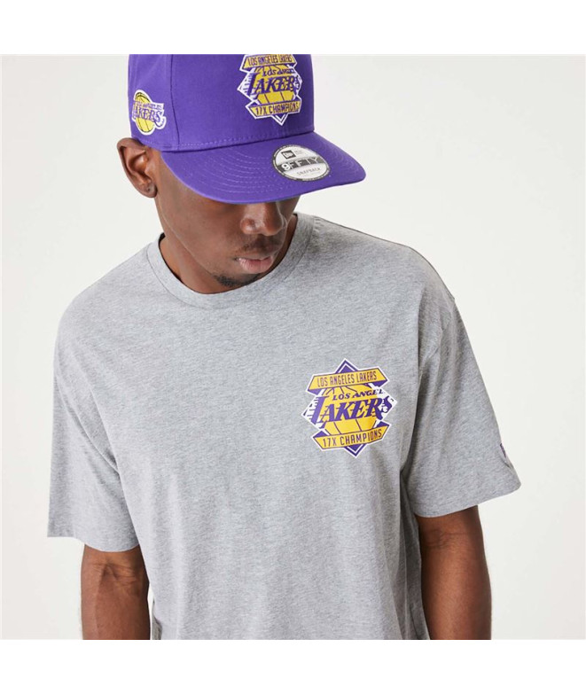 T-shirt New Era Championnat LA Lakers Gris Homme