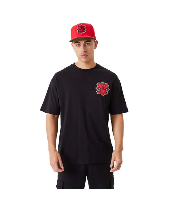 T-shirt New Era Championship Chicago Bulls Homens Preto