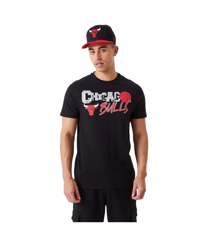 New Era NBA Infill Graphic Chicago Bulls T-Shirt homme noir