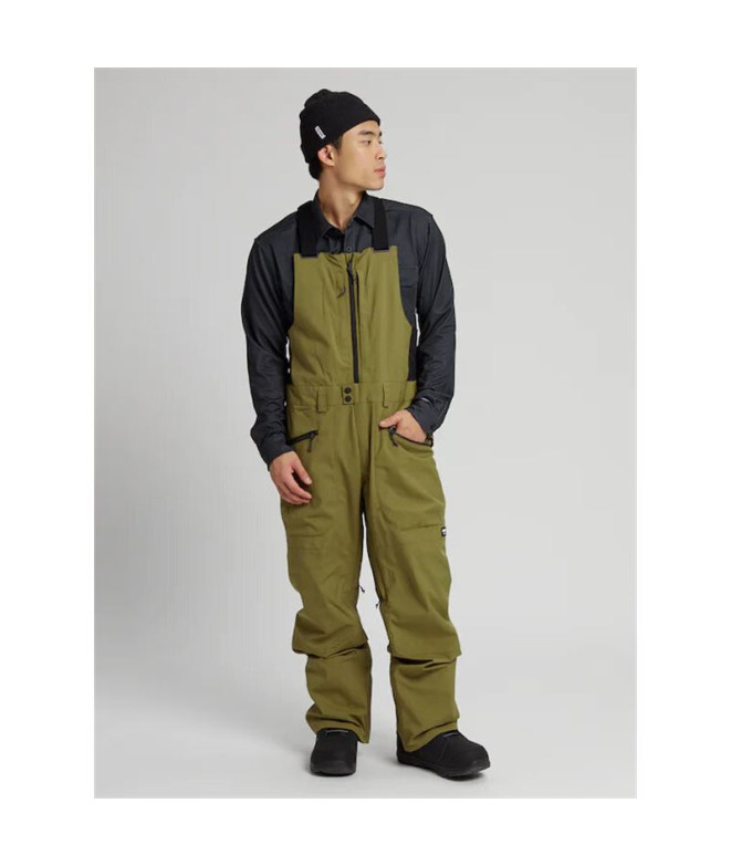 Singe Homme snowboard Burton Reserve Bib Olive