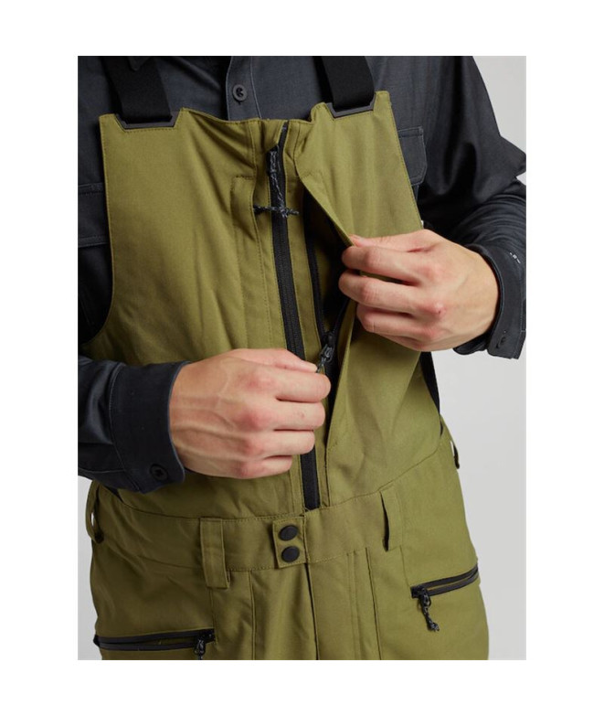 Singe Homme snowboard Burton Reserve Bib Olive
