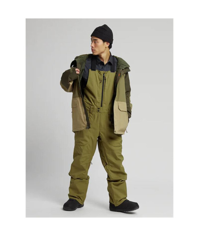 Singe Homme snowboard Burton Reserve Bib Olive