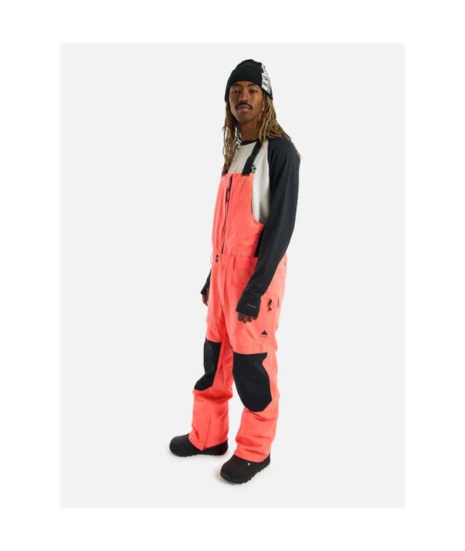 Macaco Homem snowboard Burton Reserve Bib Laranja