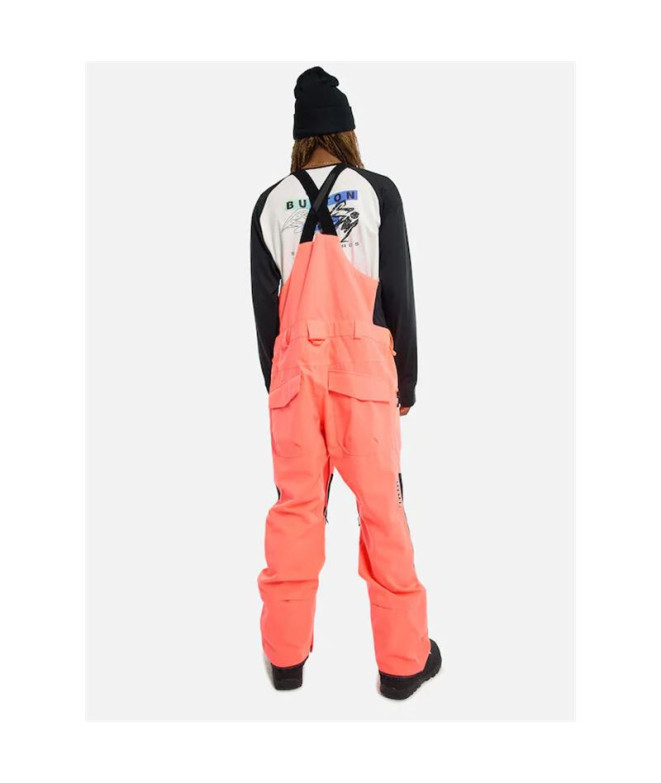 Macaco Homem snowboard Burton Reserve Bib Laranja