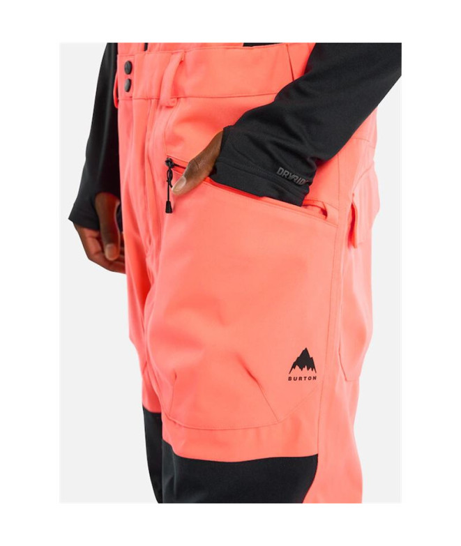 Singe Homme snowboard Burton Reserve Bib Orange