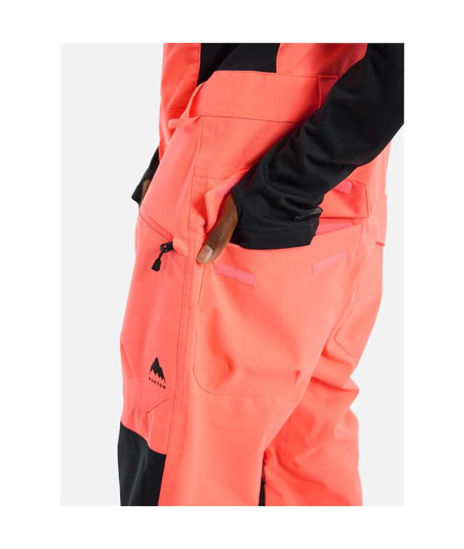 Singe Homme snowboard Burton Reserve Bib Orange