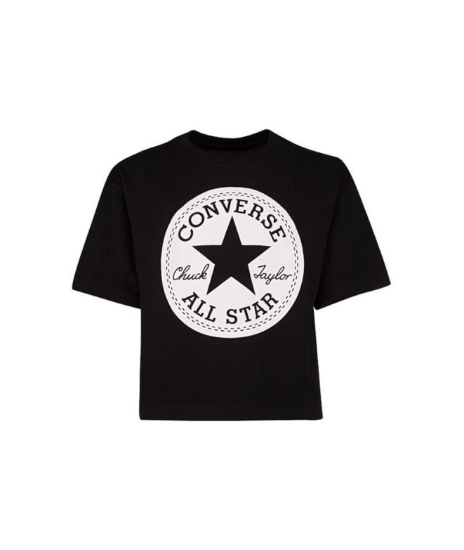 Camiseta Converse Signature Chuck Patch Boxy Niña Negro