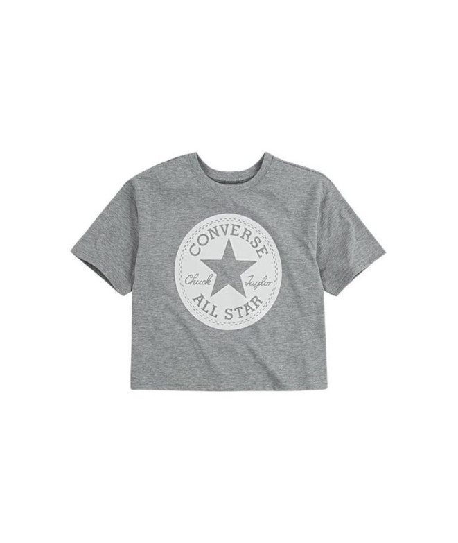 T-shirt Converse Assinatura Chuck Patch Boxy Girl Cinzento