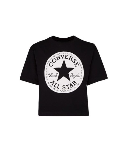 T-shirt Converse Assinatura Chuck Patch Boxy Girl Preto
