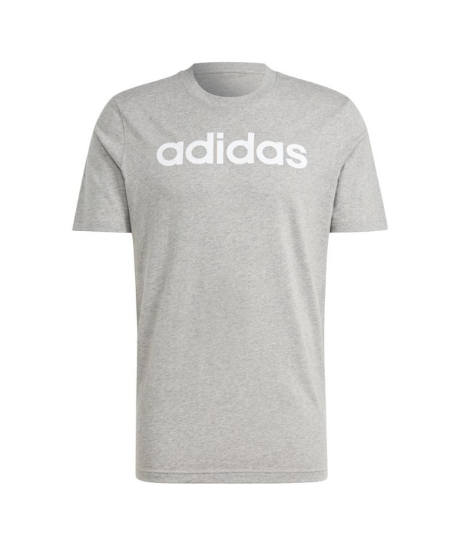 Camiseta adidas Essentials Logo Linear Homem Cinzento
