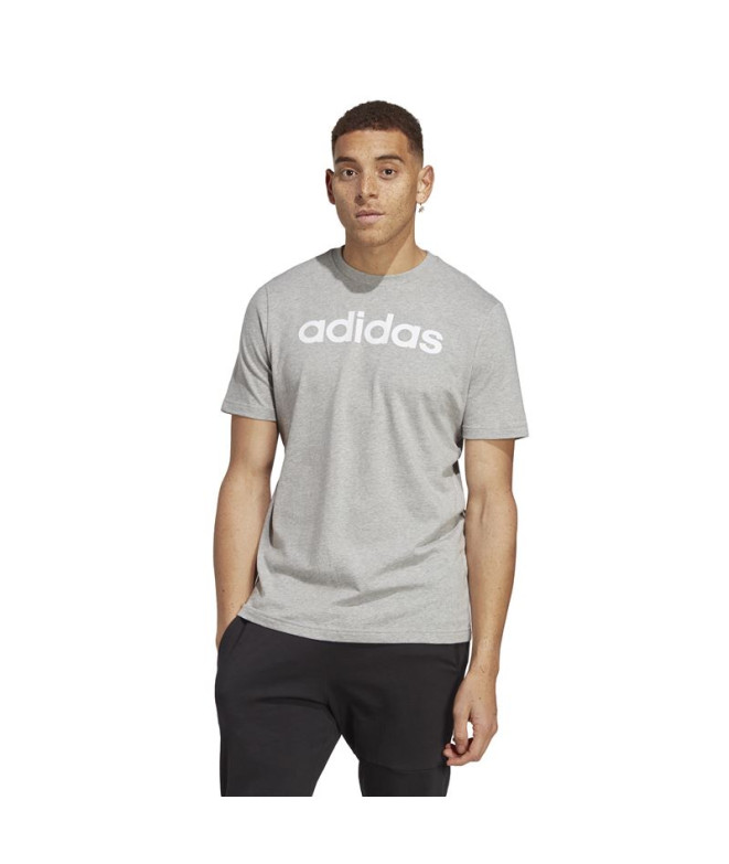 Camiseta adidas Essentials Logo Linear Hombre Gris