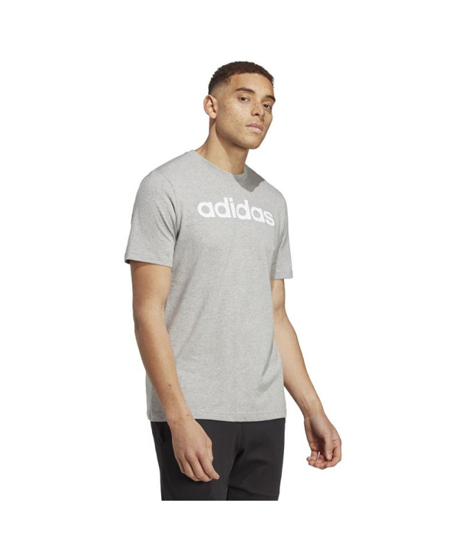 Camiseta adidas Essentials Logo Linear Hombre Gris