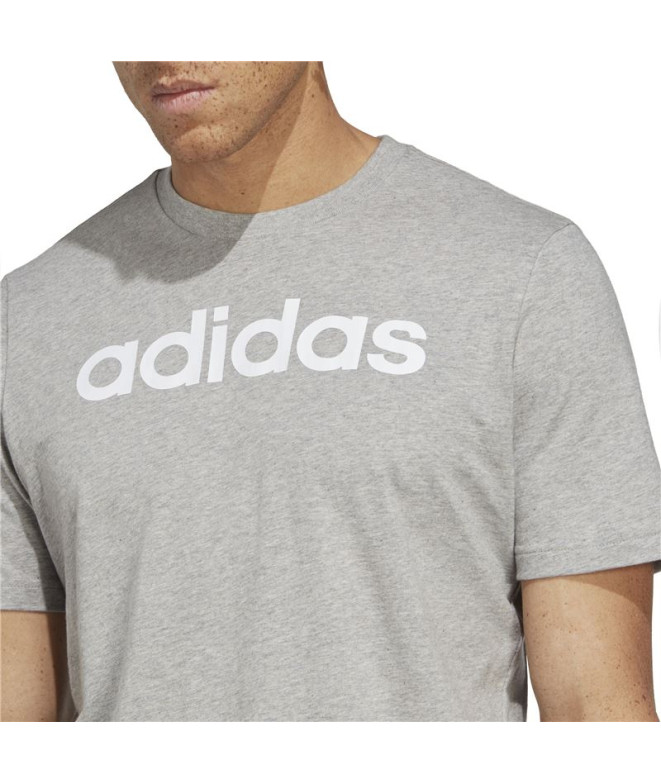 Camiseta adidas Essentials Logo Linear Hombre Gris