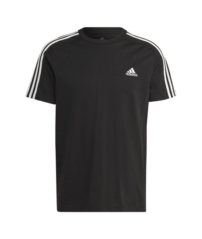 T-Shirt adidas Essentials Single 3-Stripes Man Black