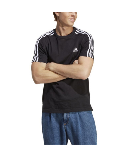 Camiseta adidas Homem Essentials Single 3 Band Preto 2