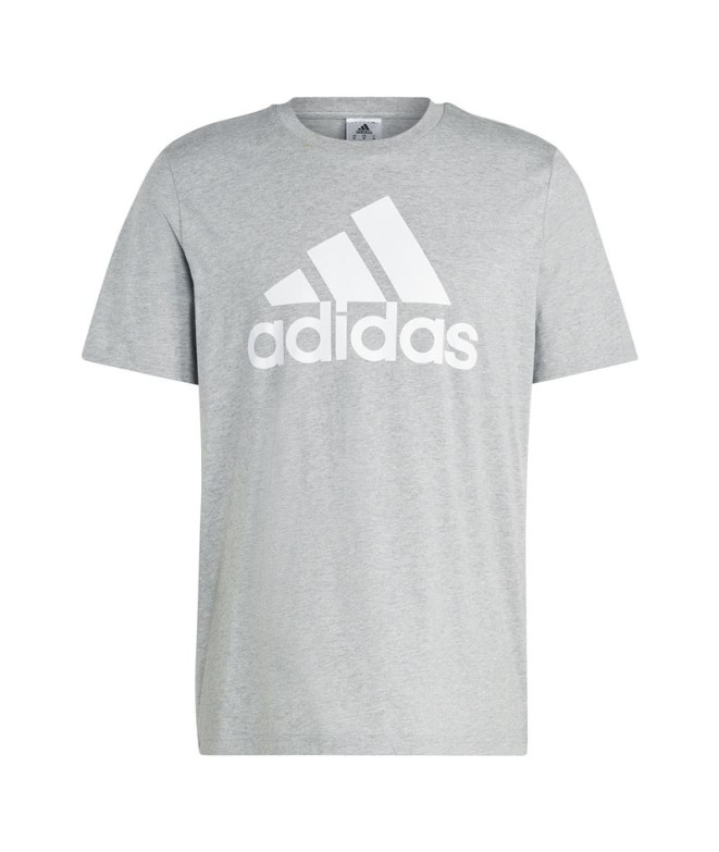 T-shirt adidas Essentials Single Big Logo Man Cinzento