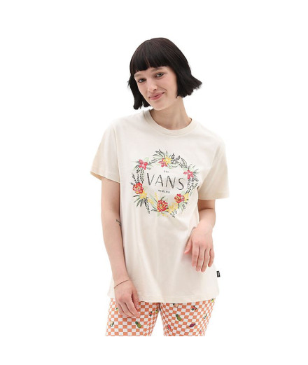 T-shirt Vans Grinalda de flores Bff Tee-B Bege para mulher