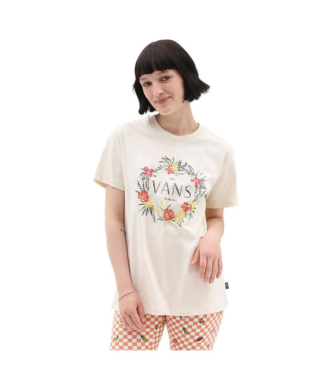 T-shirt Vans Grinalda de flores Bff Tee-B Bege para mulher