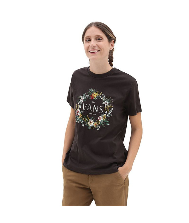 T-shirt Vans Grinalda de flores Bff Tee-B Preto para mulher