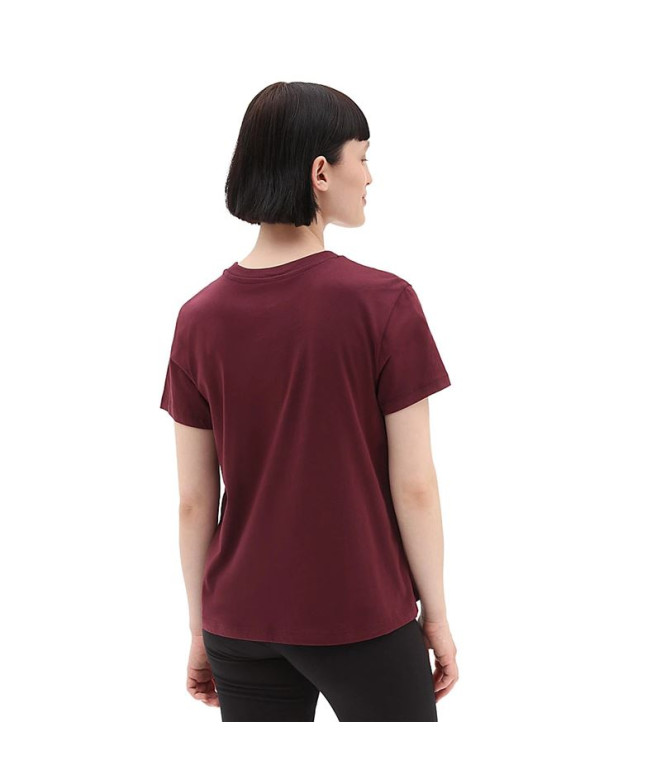 T-Shirt Vans Lock Box Crew-B Maroon Femmes
