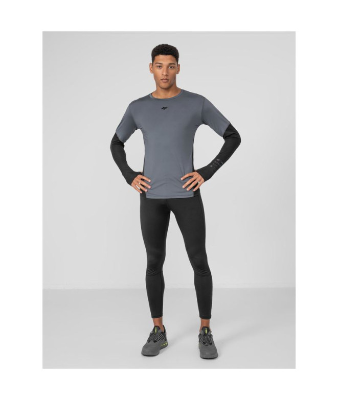Camiseta Manga Larga de Running 4F Gris Hombre