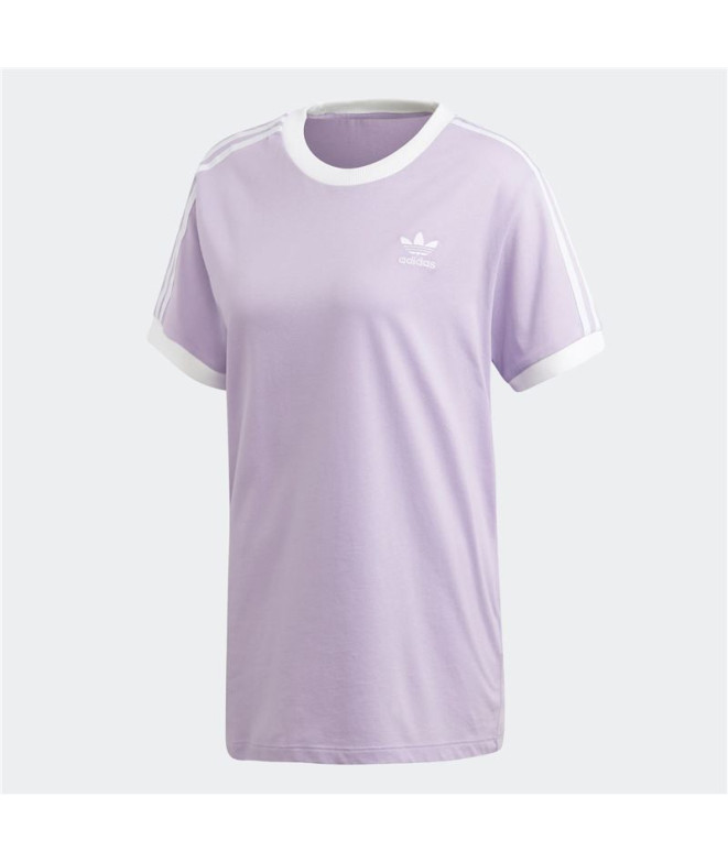 Camiseta adidas 3 bandas lilás Mulher