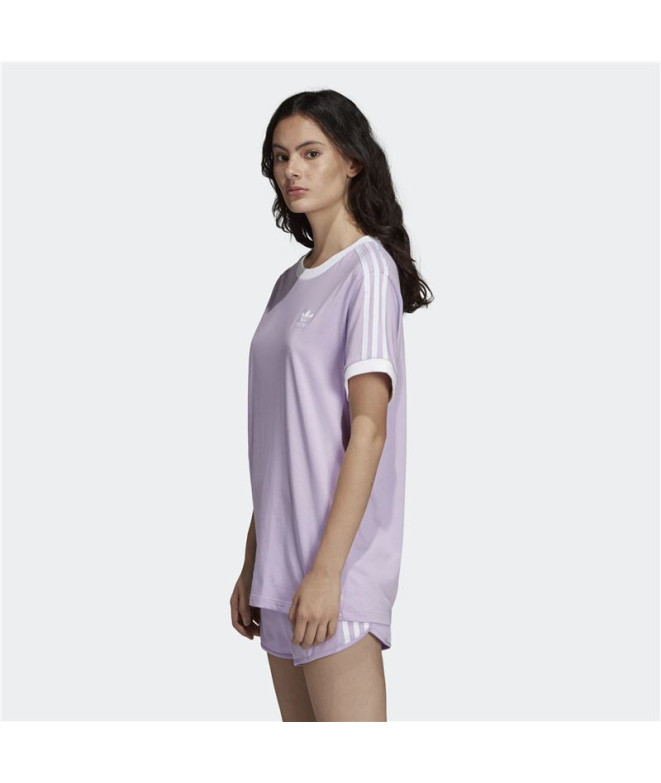 Camiseta adidas 3 bandas lila Mujer