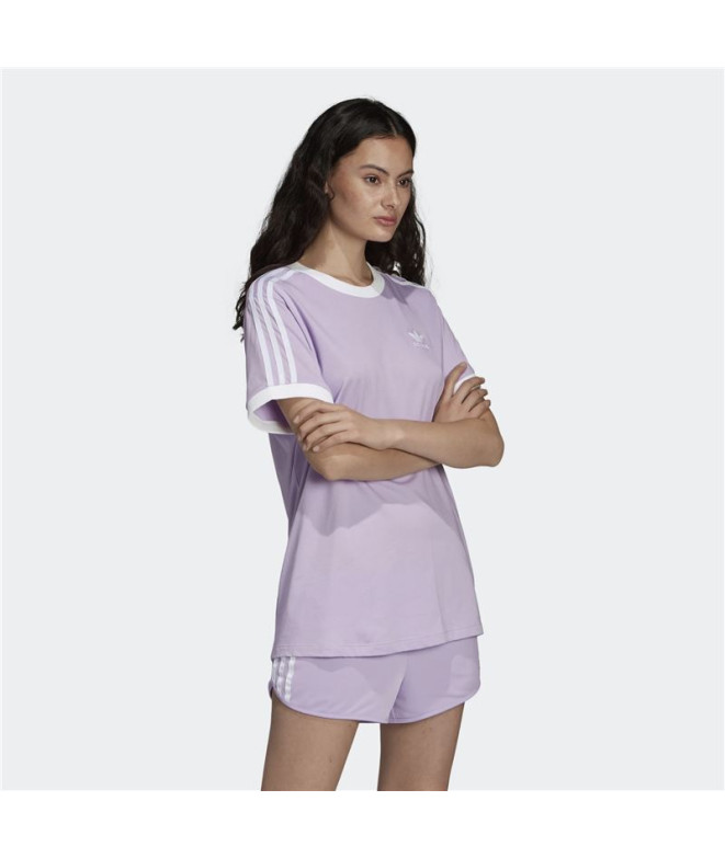 Camiseta adidas 3 bandas lilás Mulher