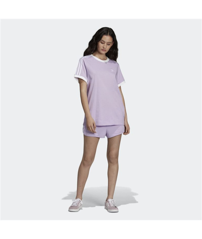 Camiseta adidas 3 bandas lilás Mulher
