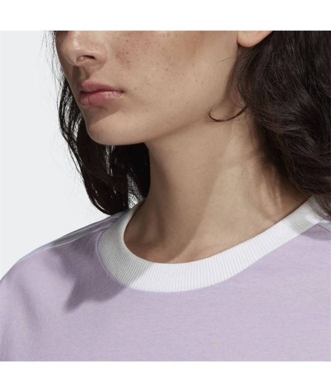 Camiseta adidas 3 bandas lila Mujer