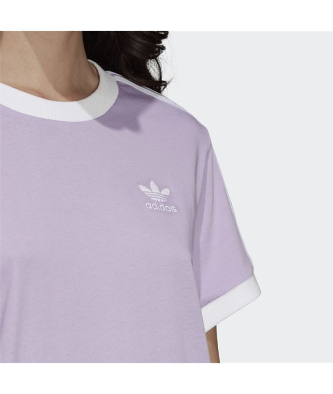 Camiseta adidas 3 bandas lila Mujer