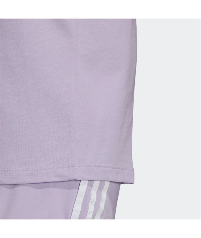 Camiseta adidas 3 bandas lilás Mulher