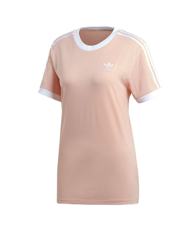 Camiseta adidas 3 riscas cor-de-rosa Mulher