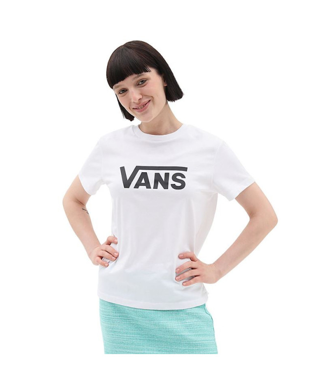 Camiseta Vans Wm Drop V Ss Crew-B Blanco Mujer