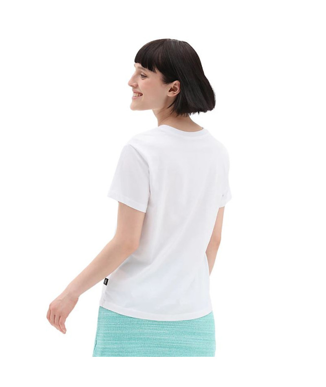 T-Shirt Vans Wm Drop V Ss Crew-B Femmes Blanc