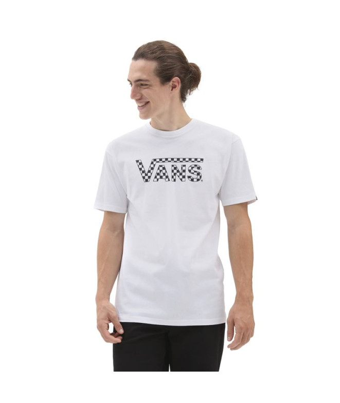 T-shirt Vans Checkered Vans-B Hommes Blanc