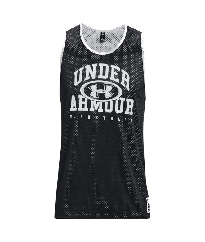 Camiseta por Basquetebol Under Amour Baseline Reversible Jsy Blk Homem