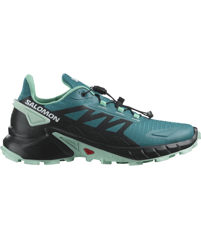 Chaussures de running sur sentier Salomon Supercross 4 Bleu/Noir/Vert Chaussures pour femmes