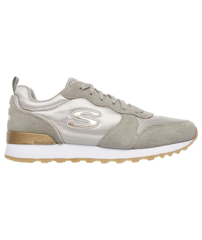 Sapatilhas Skechers Og 85 - Goldn Gurl Mulher Camurça Taupe/ Malha com acabamento em ouro rosa