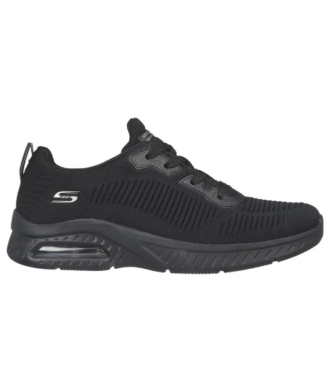 Chaussures Skechers Squad Air-Close Enco Femme Noir Engineered Knit