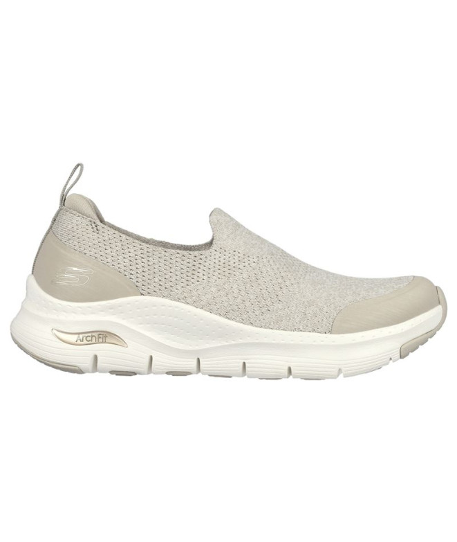 Sapatilhas Skechers Arch Fit - Quick Stride Bege para mulher