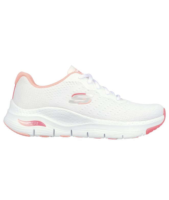 Zapatillas Skechers Arch Fit-Infinity Co Mujer White Mesh/Pink Trim